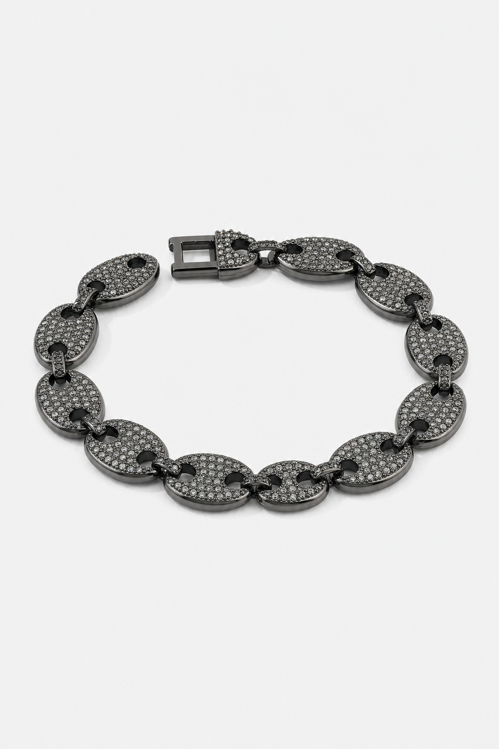 Bracelet graine de café diamant — sur fond gris - couleur Noir