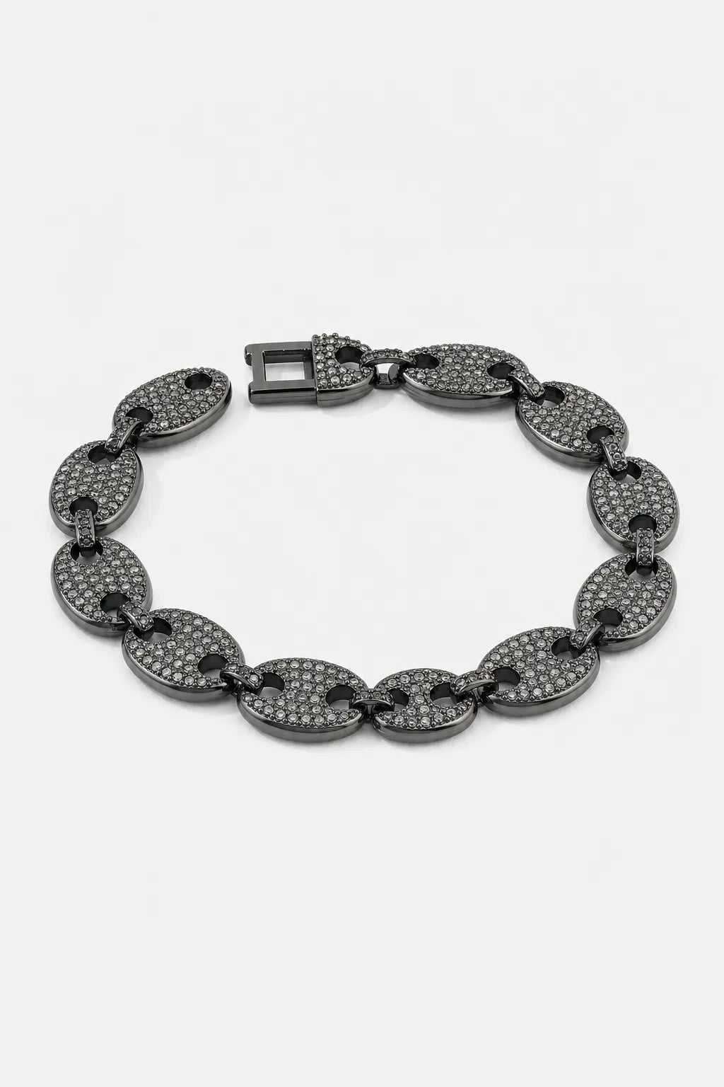 Bracelet graine de café diamant — sur fond gris - couleur Noir
