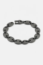 Bracelet graine de café diamant — sur fond gris - couleur Noir