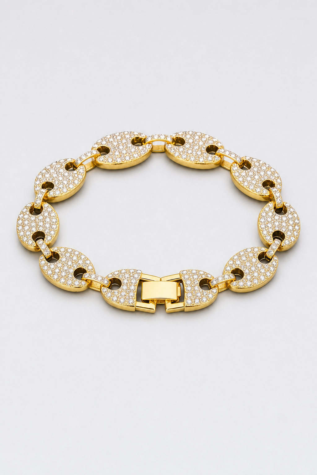 Bracelet graine de café diamant — sur fond gris - couleur Or