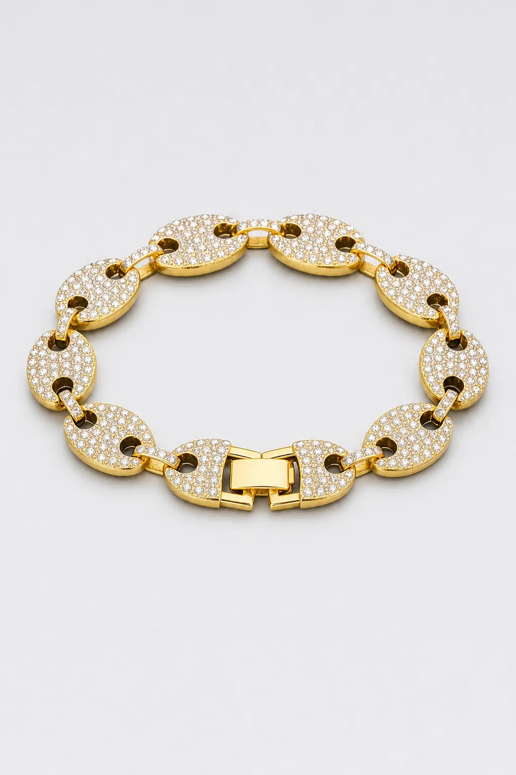 Bracelet graine de café diamant — sur fond gris - couleur Or
