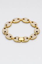 Bracelet graine de café diamant — sur fond gris - couleur Or