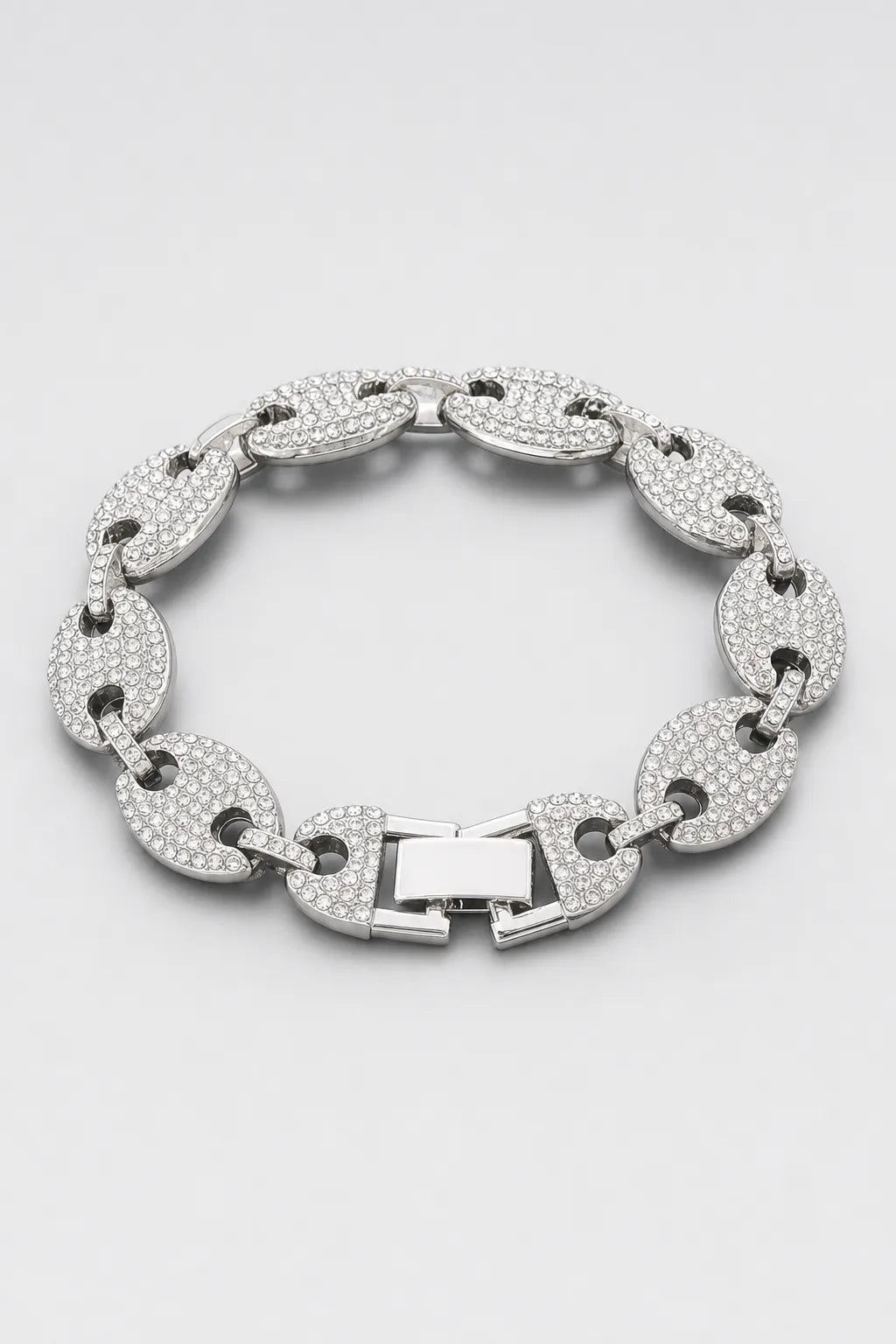Bracelet graine de café diamant — sur fond gris - couleur Argent