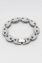 Bracelet graine de café diamant — sur fond gris - couleur Argent