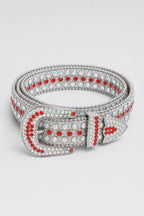 Ceinture strass argent — sur fond gris