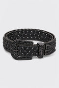 Ceinture strass noir — sur fond gris