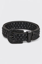 Ceinture strass noir — sur fond gris