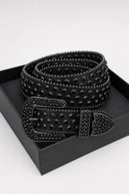 Ceinture strass noir — sur présentoir noir mat