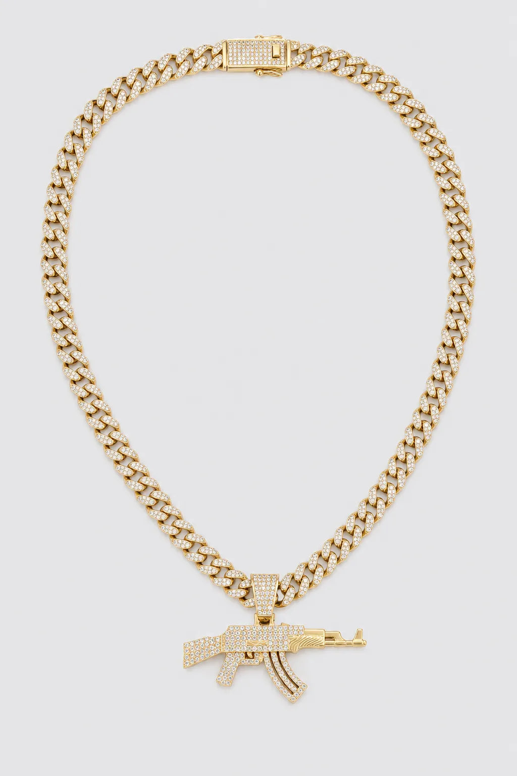 Chaine ak47 — sur fond gris — couleur Or