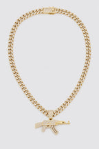 Chaine ak47 — sur fond gris — couleur Or