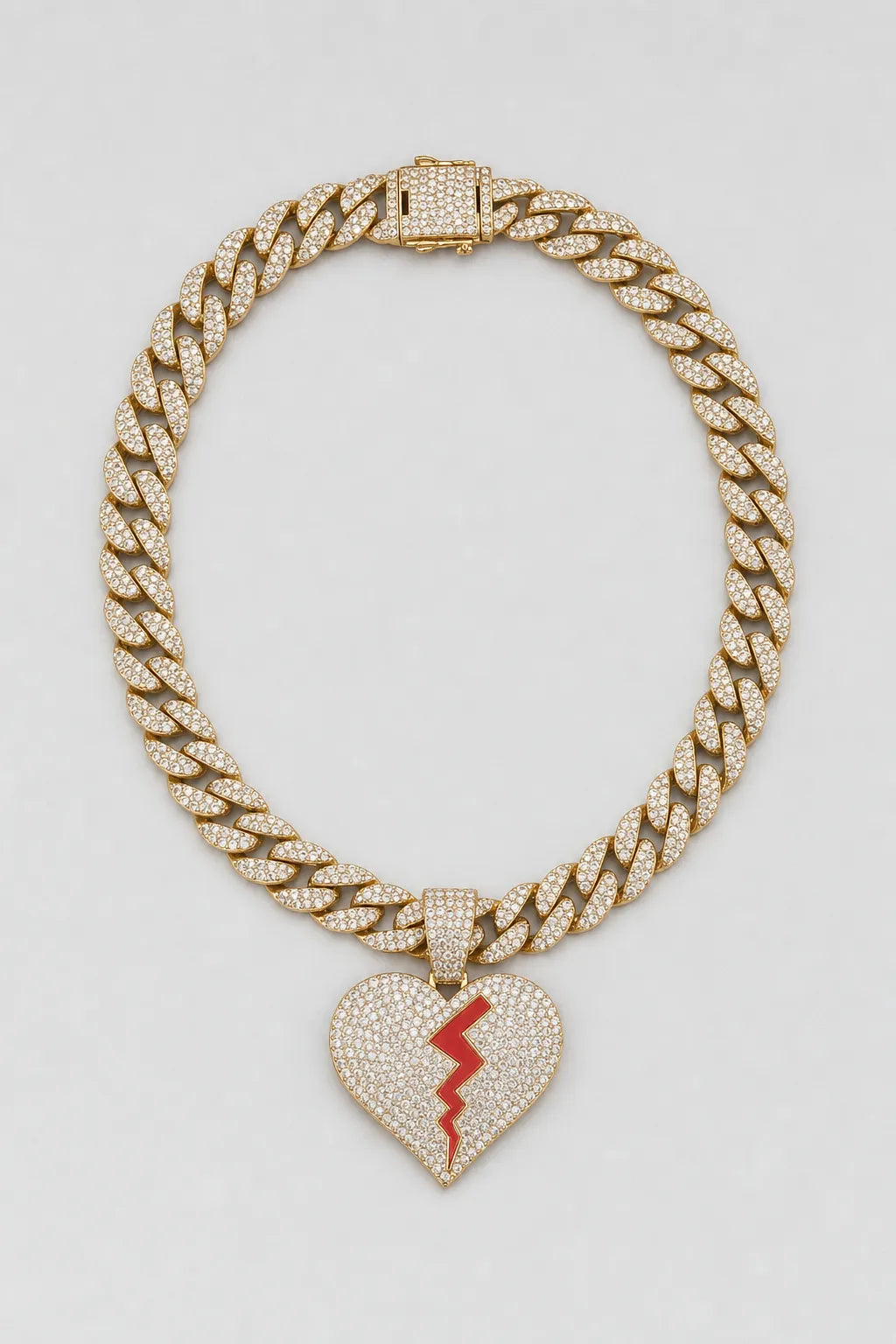 Chaine coeur brisé — couleur Or sur fond gris