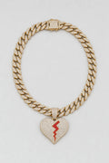 Chaine coeur brisé — couleur Or sur fond gris