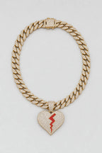Chaine coeur brisé — couleur Or sur fond gris