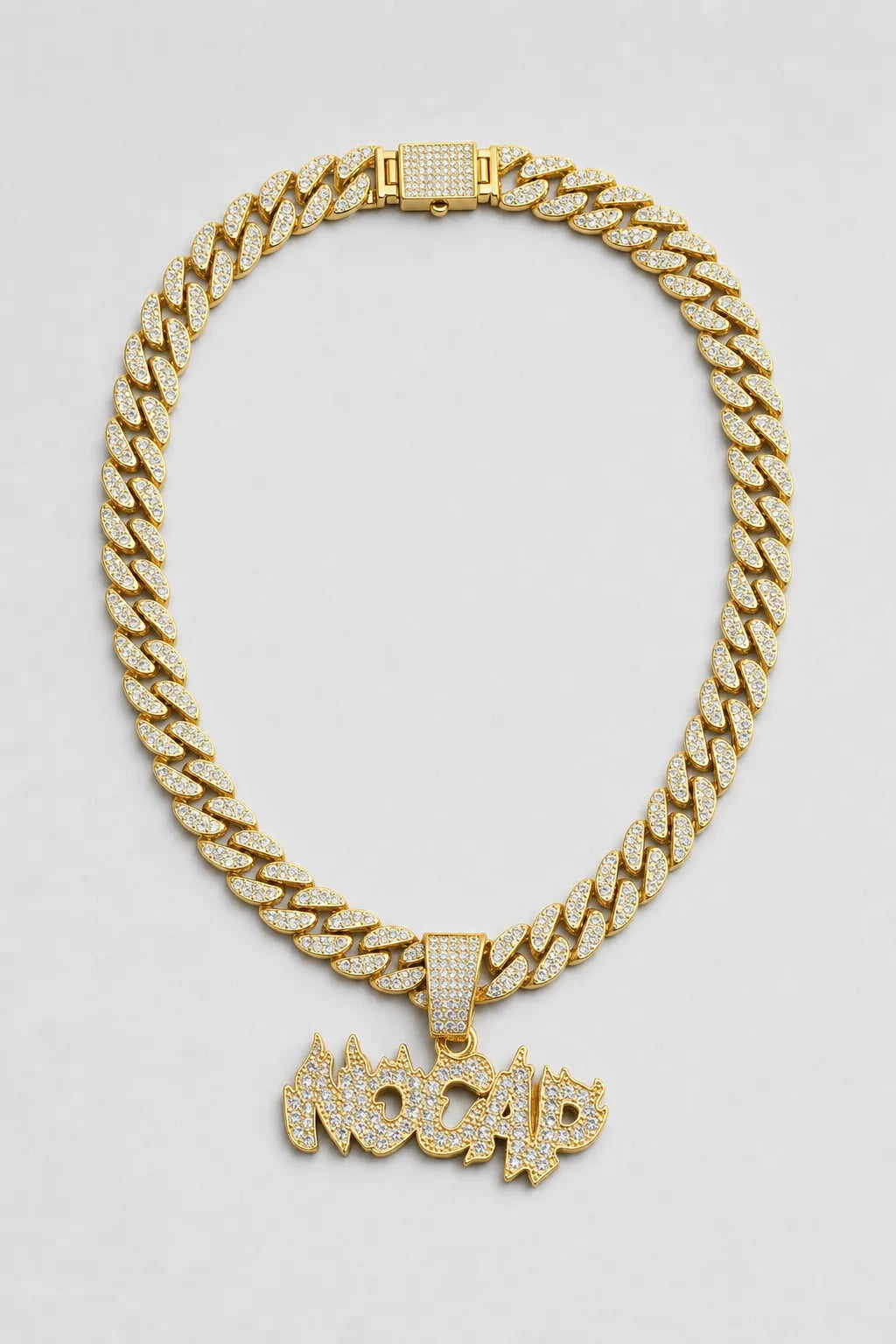 Chaine diamant rappeur — couleur Gold-color sur fond gris