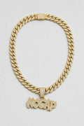 Chaine diamant rappeur — couleur Gold-color sur fond gris