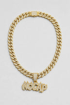 Chaine diamant rappeur — couleur Gold-color sur fond gris