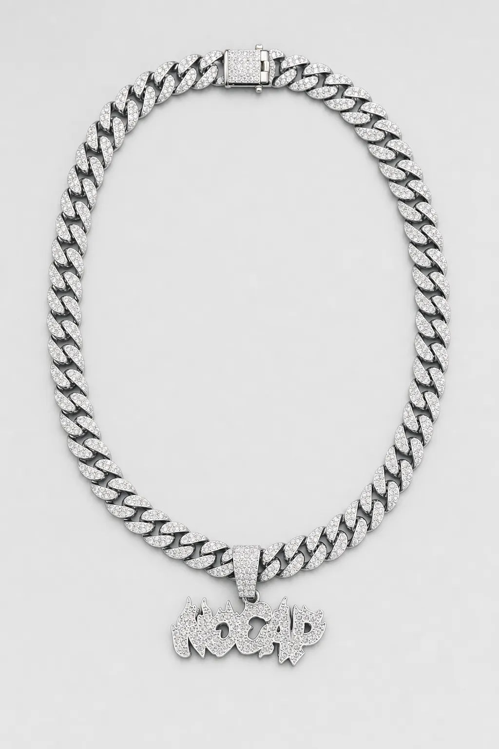 Chaine diamant rappeur — couleur Silver sur fond gris