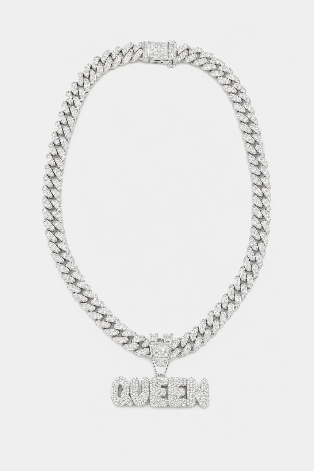 Chaine Queen — sur fond gris — couleur Argent