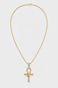 Collier croix ankh — sur fond gris — couleur Or