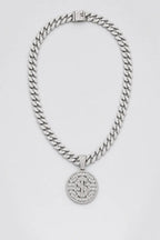 Collier Dollar bling bling — variante Argent sur fond gris