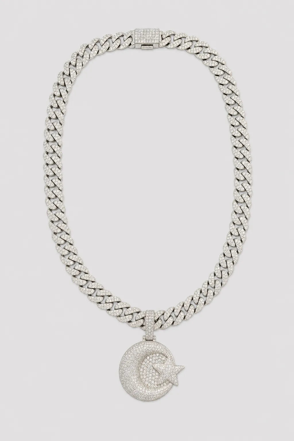 Collier Islam — sur fond gris — couleur Argent
