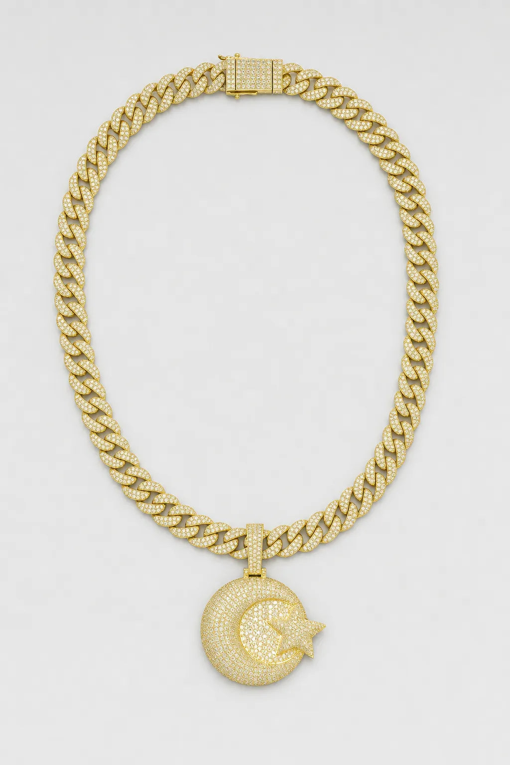 Collier Islam — sur fond gris — couleur Or