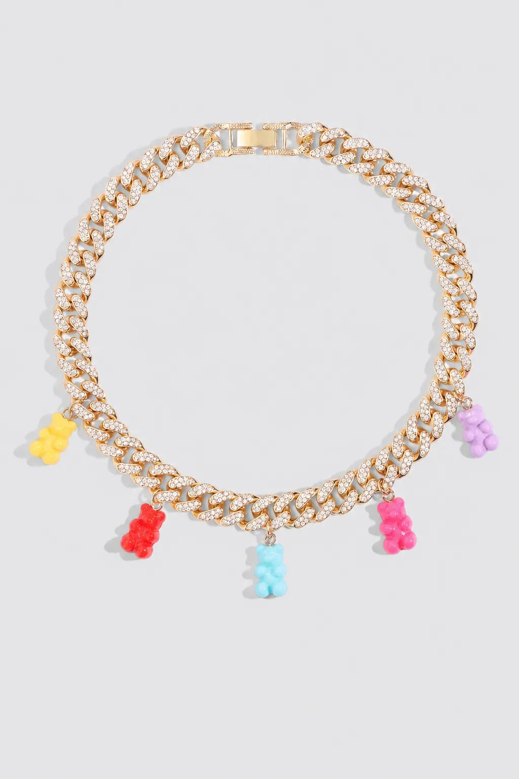 Collier ourson bonbon — sur fond gris — couleur 1