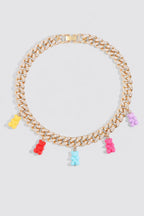 Collier ourson bonbon — sur fond gris — couleur 1