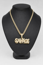 Collier Savage — sur présentoir noir mat