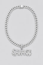 Collier Savage — variante Argent sur fond gris