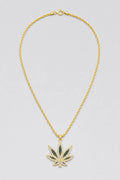 Collier Weed — variante Or sur fond gris