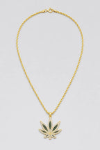 Collier Weed — variante Or sur fond gris