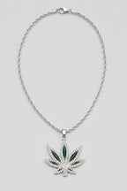 Collier Weed — variante Argent sur fond gris