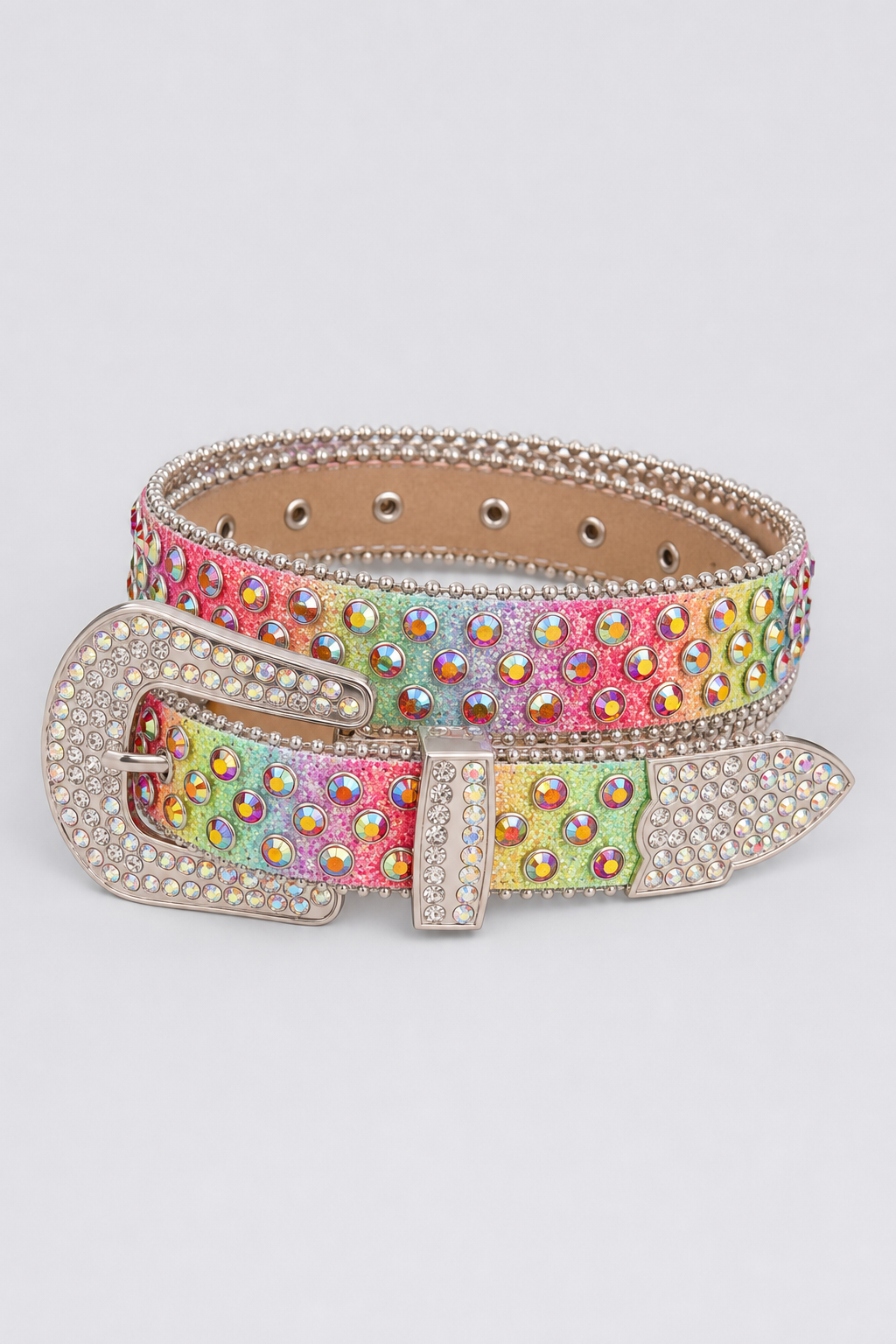 Diamond designer belt — sur fond gris