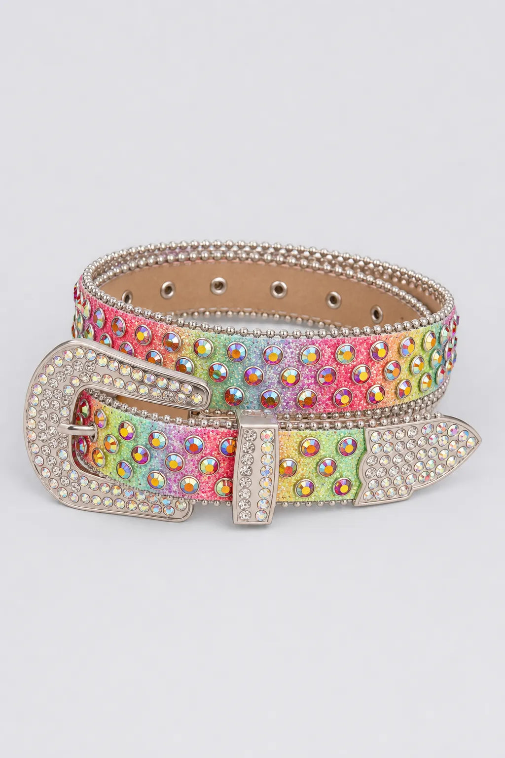 Diamond designer belt — sur fond gris