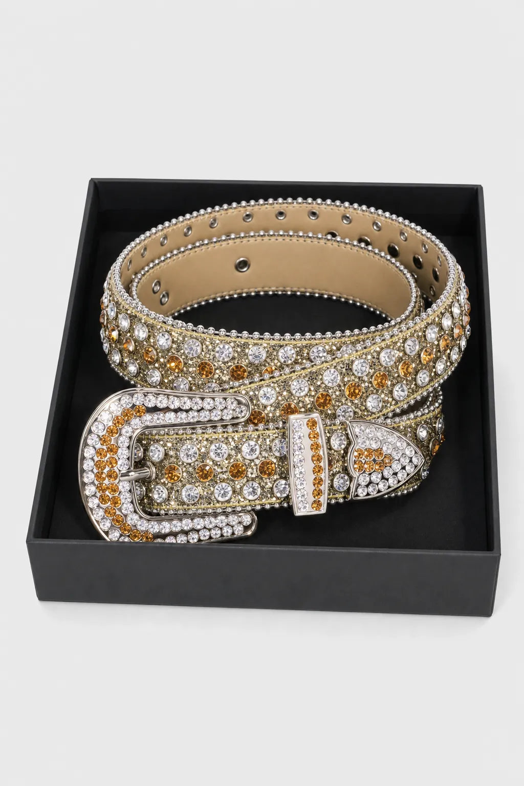 Gold diamond belt — sur présentoir noir mat
