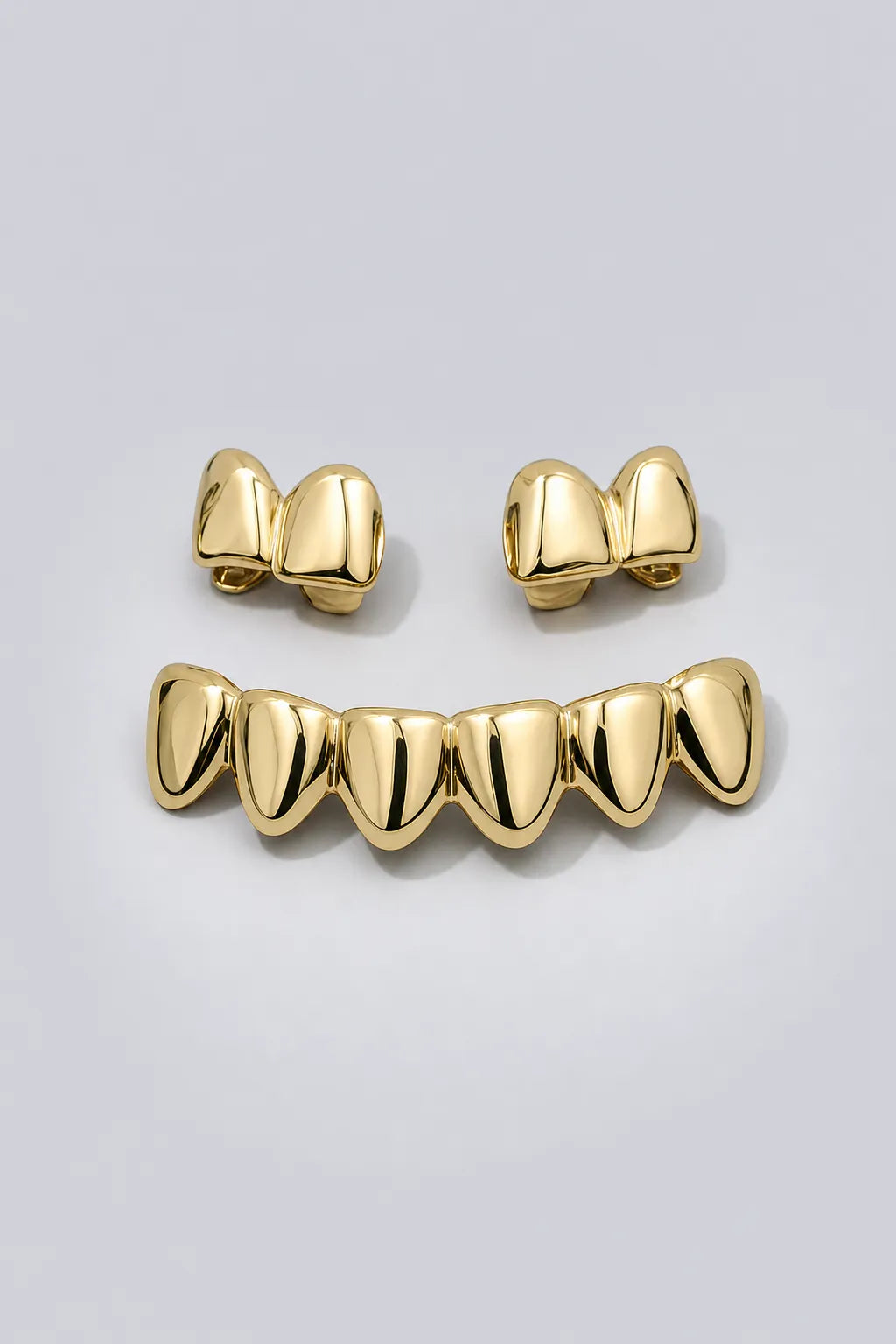Grillz aesthetic — sur fond gris - couleur 3Pcs Or