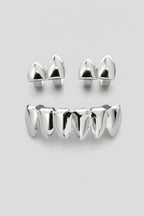 Grillz aesthetic — sur fond gris - couleur 3Pcs Argent