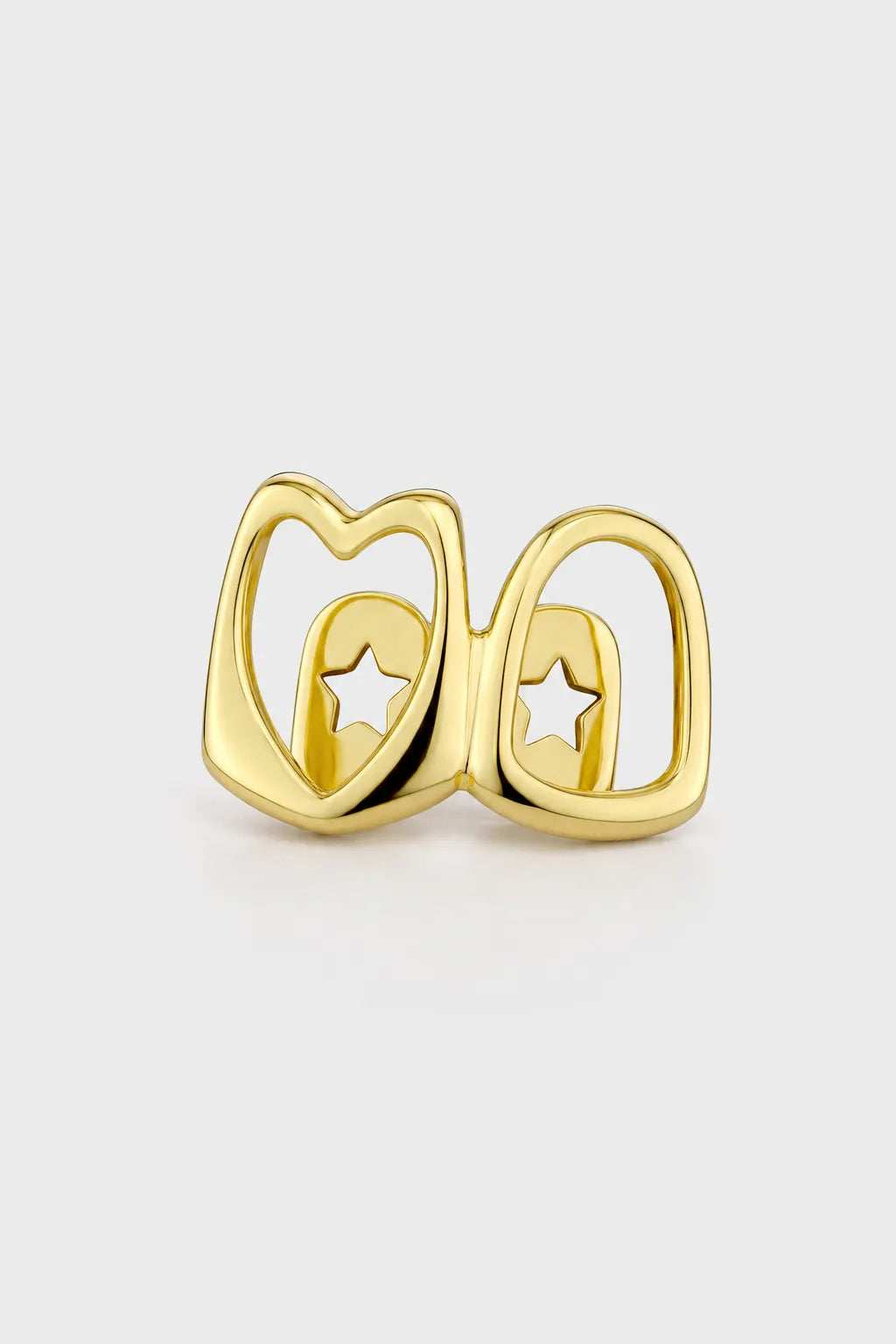 Grillz coeur — sur fond gris - couleur Or