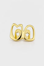 Grillz coeur — sur fond gris - couleur Or