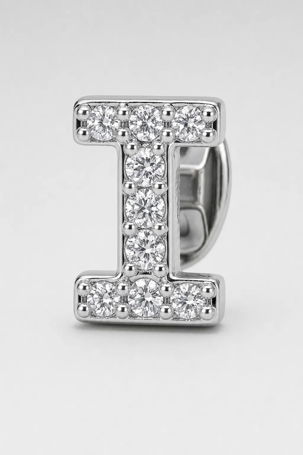 Grillz letters — sur fond gris - Argent - lettre I
