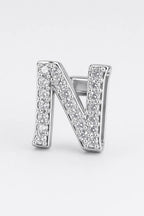 Grillz letters — sur fond gris - Argent - lettre N
