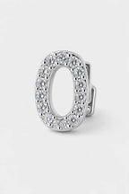 Grillz letters — sur fond gris - Argent - lettre O