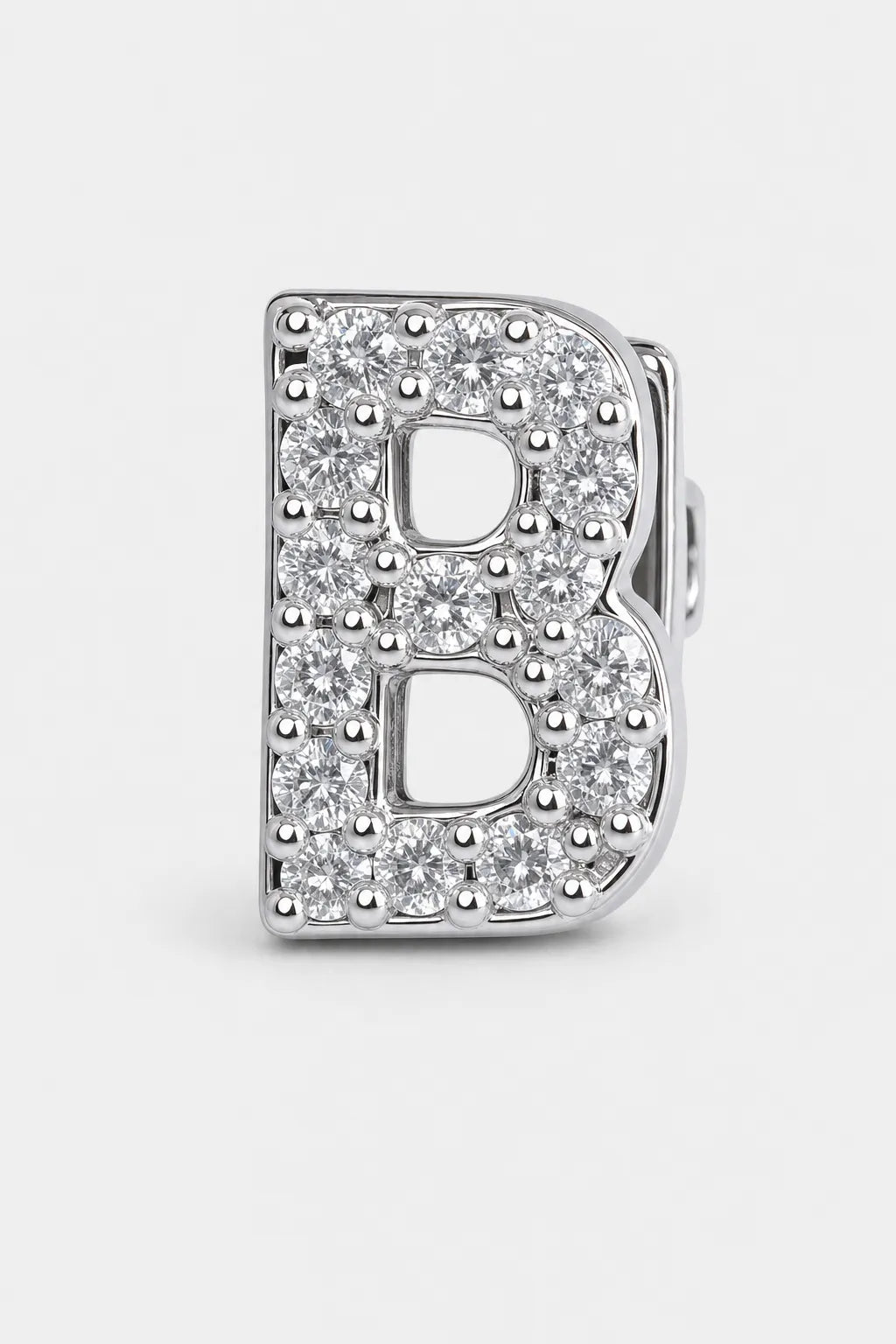 Grillz letters — sur fond gris - Argent - lettre B
