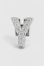 Grillz letters — sur fond gris - Argent - lettre Y