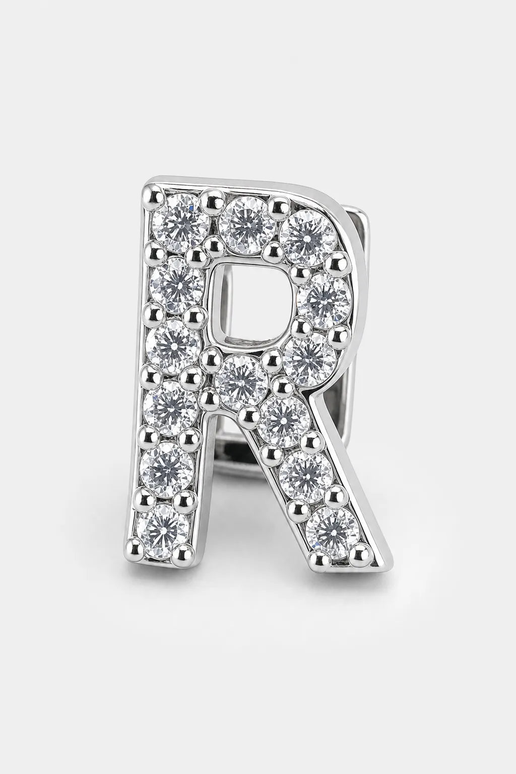 Grillz letters — sur fond gris - Argent - lettre R