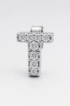 Grillz letters — sur fond gris - Argent - lettre T