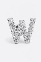 Grillz letters — sur fond gris - Argent - lettre W
