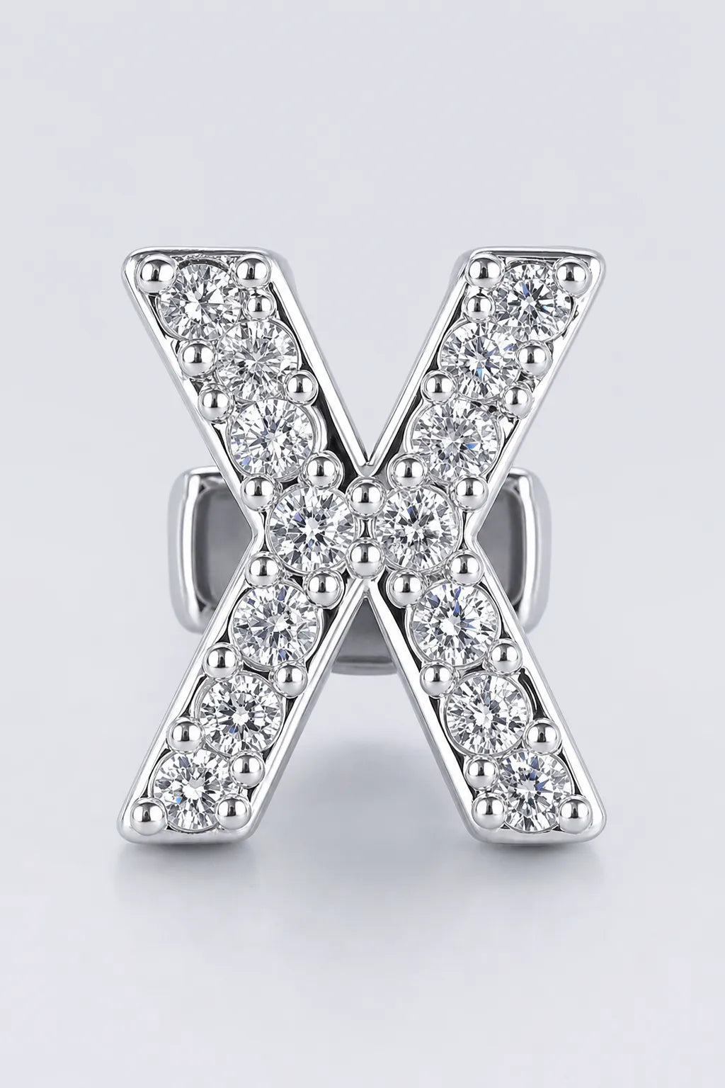 Grillz letters — sur fond gris - Argent - lettre X