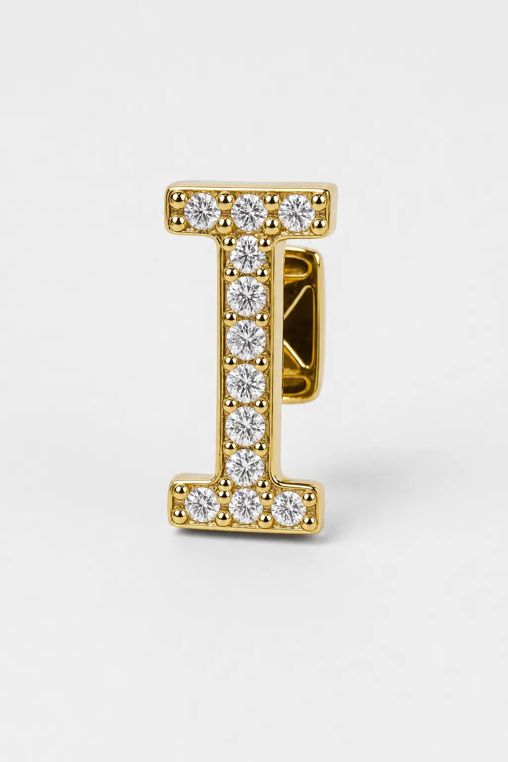 Grillz letters — sur fond gris - Or - lettre I